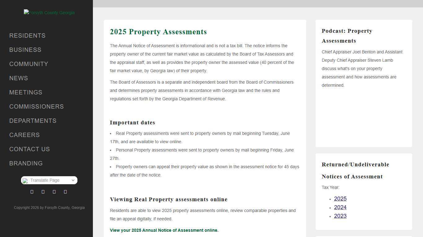 2025 Property Assessments